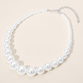 Graduated Pearl Beaded Necklace
