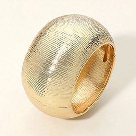 Textured Metal Hinged Bangle Bracelet