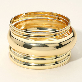 5PCS - Metal Multi Layered Bangle Bracelets