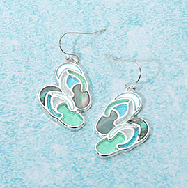 Sea Glass Flip Flop Dangle Earrings