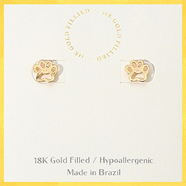 18K Gold Filled Hypoallergenic Paw Stud Earrings