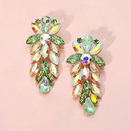 Marquise Stone Cluster Embellished Evening Earrings