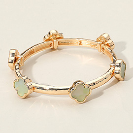 Quatrefoil Station Stretch Bracelet
