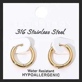 SECRET BOX_Stainless Steel Huggie Hoop Earrings