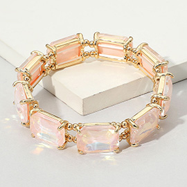 Cushion Rectangle Stone Stretch Evening Bracelet