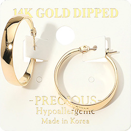 14K Gold Dipped Hypoallergenic Pin Catch Hoop Earrings