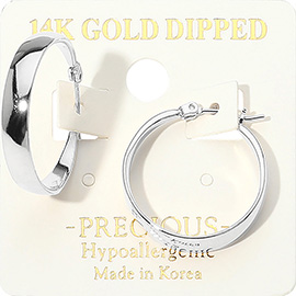 14K Gold Dipped Hypoallergenic Pin Catch Hoop Earrings