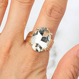 Oval Cut Stone Adjustable Ring