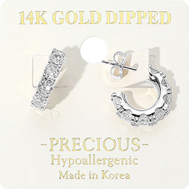 14k Gold Dipped Hypoallergenic Stone Mini Hoop Earrings