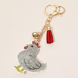 Bling Studded Chicken Keychain / Bag Charm