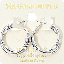 14K Gold Dipped Hypoallergenic Double Hoop Earrings