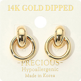 14K Gold Dipped Hypoallergenic Door Knocker Earrings
