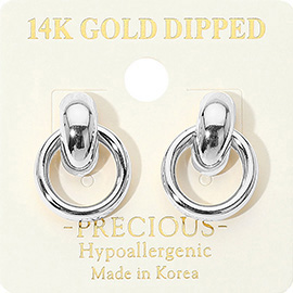 14K Gold Dipped Hypoallergenic Door Knocker Earrings