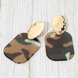 Bold Glitter Resin Geometric Plate Drop Statement Earrings