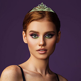 Teardrop Centerpiece Rhinestone Paved Flowing Crown Princess Tiara