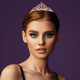 Teardrop Centerpiece Rhinestone Paved Flowing Crown Princess Tiara