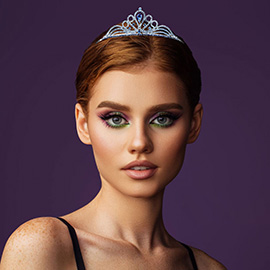 Teardrop Centerpiece Rhinestone Paved Flowing Crown Princess Tiara