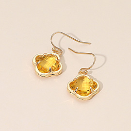 Quatrefoil Stone Cluster Dangle Earrings