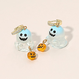 Halloween Ghost Pumpkin Charm Earrings