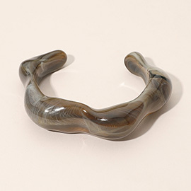 Chunky Sculptural Marbled Resin Cuff Bracelet