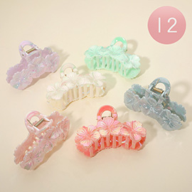 12PCS - Flower Hair Claw Clips