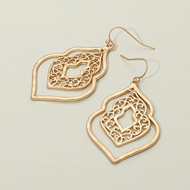 Metal Filigree Ornate Dangle Earrings