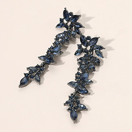 Marquise Stone Cluster Drop Dangle Evening Earrings