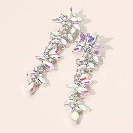 Marquise Stone Cluster Drop Dangle Evening Earrings