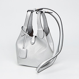 Pebbled Faux Leather Bucket Bag Handbag Crossbody Bag