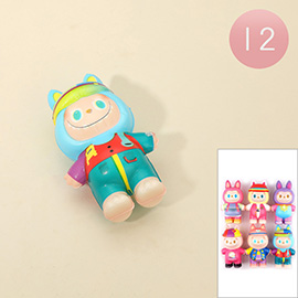 12PCS - Colorful Monster Bunny Figure Squishy Toy