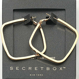 SECRET BOX_14K Gold Dipped Square Hoop Earrings