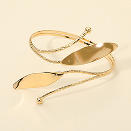 Metal Abstract Elongated Accent Adjustable Arm Cuff Bracelet