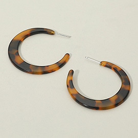 Resin Crescent Hoop Earrings