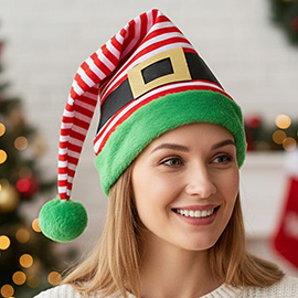 Holiday Striped Elf Pom Hat