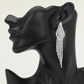 Rhinestone Cascade Tassel Drop Evening Earrings
