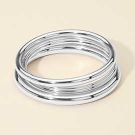 3PCS - Smooth Metal Stackable Multi Layered Bangle Bracelets