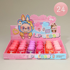 24PCS - Hold Morning Heart Monster Bunny Lip Glosses