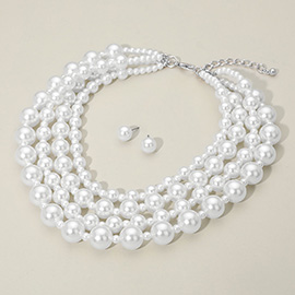 Multi-Strand Pearl Statement Necklace