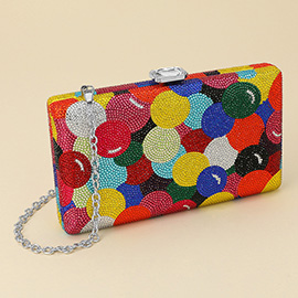 Multicolor Crystal Rhinestone Studded Crossbody Evening Clutch Bag