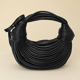 Faux Leather Contemporary Sculpted Shoulder Handbag