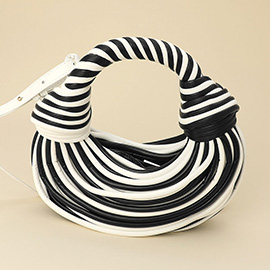 Faux Leather Contemporary Sculpted Shoulder Handbag