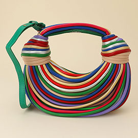 Faux Leather Contemporary Sculpted Shoulder Handbag