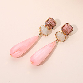 Elegant Resin Teardrop Dangle Earrings