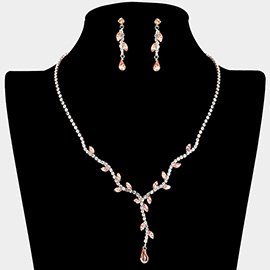 Sprout Detailed Rhinestone Necklace