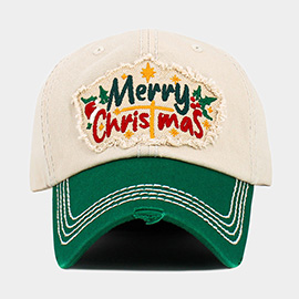 Merry Christmas Message Embroidered Vintage Baseball Cap