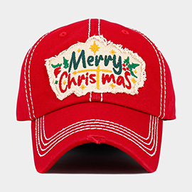 Merry Christmas Message Embroidered Vintage Baseball Cap