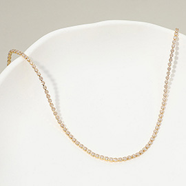 18K Gold Dipped Delicate Tennis Chain Necklace