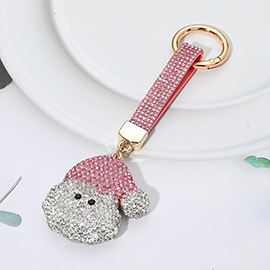 Bling Studded Santa Keychain Bag Charm