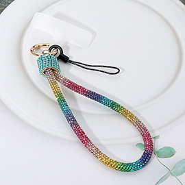 Bling Studded Phone Strap Keychain Bag Charm