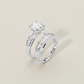 2PCS - CZ Ring Set